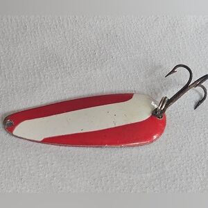 Wonder Lure Spoon Red White Salmon Trout Fishing Angling Bait Tackle